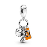 925 Sterling Silver DIY Bracelet Beads with Zircon Pendant
