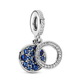 925 Sterling Silver DIY Bracelet Beads with Zircon Pendant