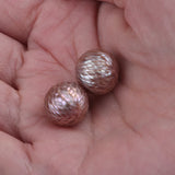 13-14mm Carved Purple Freshwater Pearl Bead Pair for Earrings