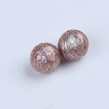 13-14mm Carved Purple Freshwater Pearl Bead Pair for Earrings