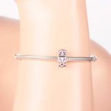 925 Silver Pink Daisy Flower Clip Charm for Bracelet