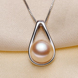 Natural Freshwater Pearl Pendant 925 Silver Necklace