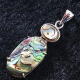 Abalone Shell Oval Pendant for DIY Necklace B1137-4