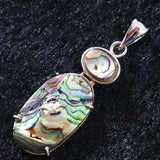 Abalone Shell Oval Pendant for DIY Necklace B1137-4