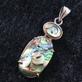 Abalone Shell Oval Pendant for DIY Necklace B1137-4