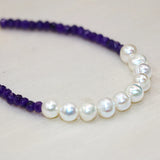 7-8mm Pearl Beads Bracelet Purple Jades DIY Jewelry