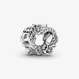 925 Silver Rose Flowers Heart & Stars Dangle Charm Bracelet Bangle DIY Jewelry