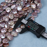 16-17mm Natural Freshwater Coin Shape Pearl Strand