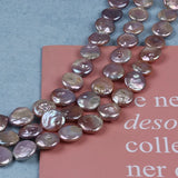16-17mm Natural Freshwater Coin Shape Pearl Strand