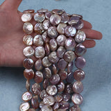 16-17mm Natural Freshwater Coin Shape Pearl Strand