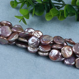 16-17mm Natural Freshwater Coin Shape Pearl Strand