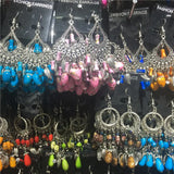 10 Pairs Mixed Style Bohemian Acrylic Beads Tassel Drop Earrings