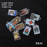 100pcs Jesus Cross Pendant Charm Religious Rosary DIY Jewelry