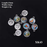 100pcs Jesus Cross Pendant Charm Religious Rosary DIY Jewelry