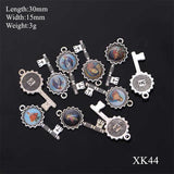 100pcs Jesus Cross Pendant Charm Religious Rosary DIY Jewelry