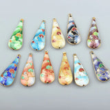 10PCS Beijing Cloisonne Long Water Drop Earrings DIY Jewelry Loose Beads