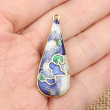 10PCS Beijing Cloisonne Long Water Drop Earrings DIY Jewelry Loose Beads