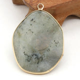 10PCS Natural SemStone Flash Labradorite Irregular Pendant