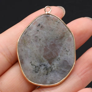 10PCS Natural SemStone Flash Labradorite Irregular Pendant