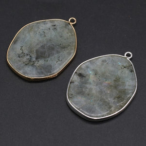 10PCS Natural SemStone Flash Labradorite Irregular Pendant