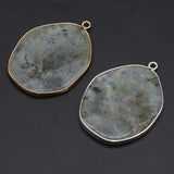 10PCS Natural SemStone Flash Labradorite Irregular Pendant