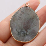 10PCS Natural SemStone Flash Labradorite Irregular Pendant
