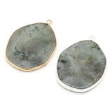 10PCS Natural SemStone Flash Labradorite Irregular Pendant