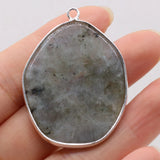 10PCS Natural SemStone Flash Labradorite Irregular Pendant