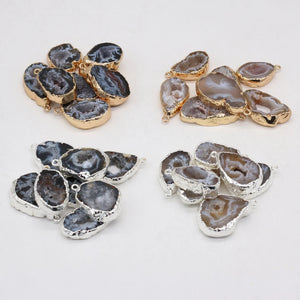 10PCS Gray Agate Irregular Pendant DIY Jewelry Gift