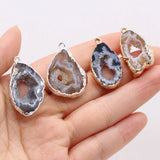 10PCS Gray Agate Irregular Pendant DIY Jewelry Gift