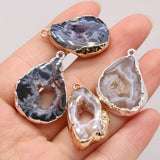 10PCS Gray Agate Irregular Pendant DIY Jewelry Gift