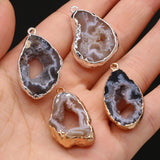10PCS Gray Agate Irregular Pendant DIY Jewelry Gift