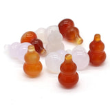 10PCS Red Agate Small Gourd Pendant DIY Necklace Earring Charm Gift 14x25mm