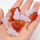 10PCS Red Agate Small Gourd Pendant DIY Necklace Earring Charm Gift 14x25mm