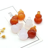 10PCS Red Agate Small Gourd Pendant DIY Necklace Earring Charm Gift 14x25mm