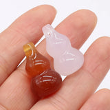 10PCS Red Agate Small Gourd Pendant DIY Necklace Earring Charm Gift 14x25mm