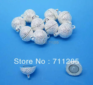 10pcs 10mm Silver Oval Magnetic Clasps