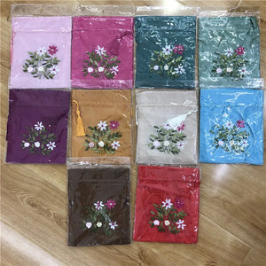 10pcs Chinese Embroidered Silk Gift Bags