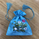 10pcs Chinese Embroidered Silk Gift Bags