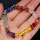 12PC Seven Chakra Crushed Stone Beads Bracelet for Jewelry Making