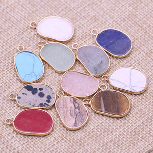 12PCSNatural Stone Turquoise Foot Shape Pendant DIY Necklace
