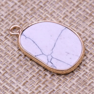 12PCSNatural Stone Turquoise Foot Shape Pendant DIY Necklace