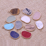 12PCSNatural Stone Turquoise Foot Shape Pendant DIY Necklace