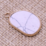 12PCSNatural Stone Turquoise Foot Shape Pendant DIY Necklace