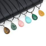 15PC Natural Stone Rose Quartz Agate Drop Pendant Necklace