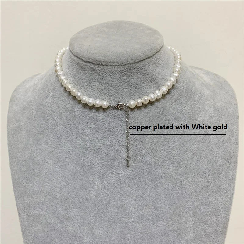 18K Pearl Chokers Necklaces Natural Freshwater Pearl Jewelry For Women