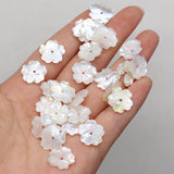 20PCS Natural Shell Petal Bead Pendant 15x15mm Jewelry Making DIY