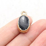 20PCS Natural Stone Agate Oval Pendant Necklace DIY Charm Gift