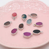 20PCS Natural Stone Agate Oval Pendant for Jewelry Making DIY