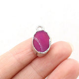 20PCS Natural Stone Agate Oval Pendant for Jewelry Making DIY